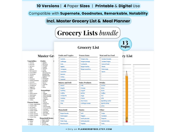 Download Grocery List Bundle: Meal Planner, Food - Meal Collection