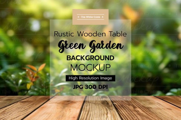 Download Wood Table with Garden Background Mockup - Premium Resources